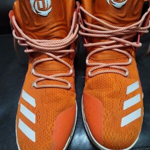 Adidas D Rose 7 Orange and White Sneakers